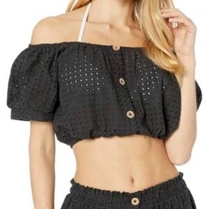 EBERJEY Harper Eyelet Crop Top